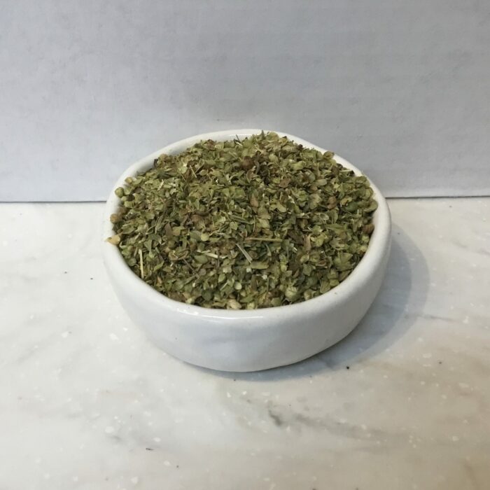 Oregano belongs to the mint family and adds a savory, slightly bitter taste with hints of sweetness and peppery notes to dishes.
