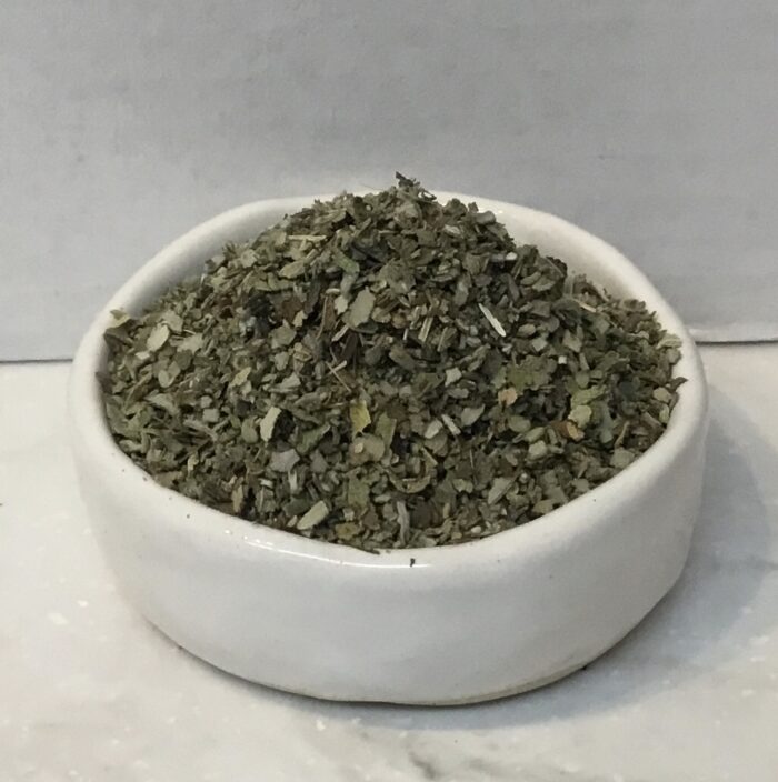 Dried sage is derived from the leaves of the Salvia officinalis plant that have been dried for preservation and it possesses savory and earthy flavor.