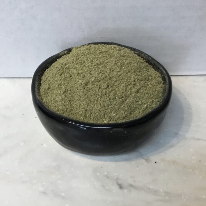 Ground sage is a herb derived from the dried leaves of the Salvia officinalis plant. It has a distinctive earthy flavor with hints of mint and pepper.