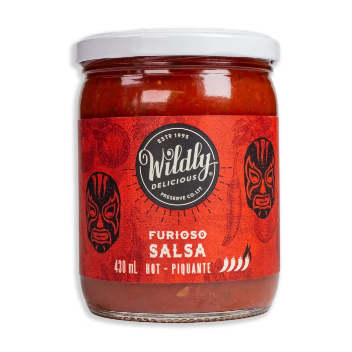 Wildly Delicious Furioso Hot Salsa, fearless, fiery habanero salsa bursting with heat and bold flavour is made for spice lovers who like it loud and proud.