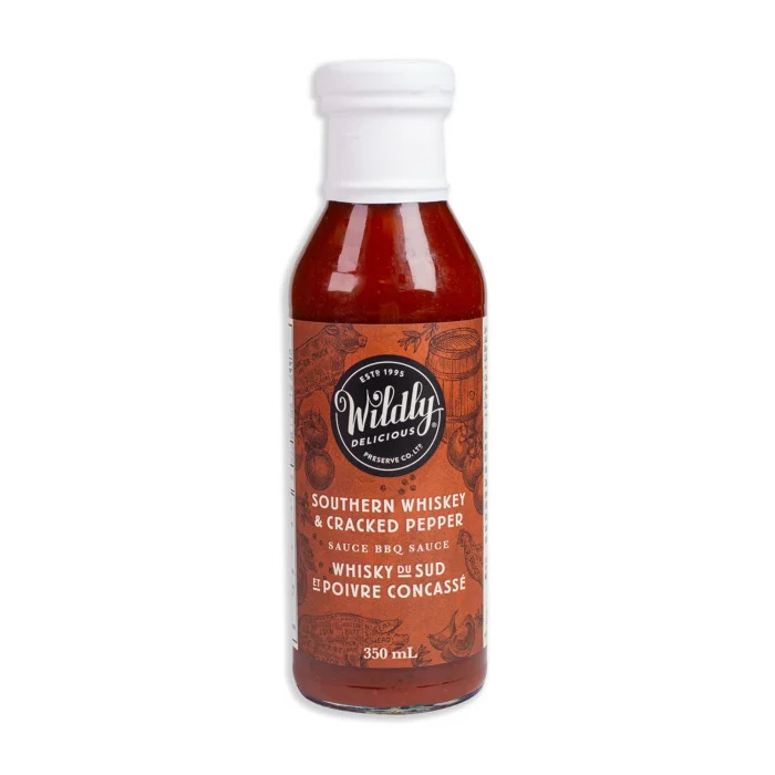 Wildly Delicious Southern Whiskey & Cracked Pepper BBQ sauce is made for basting pork ribs to perfection. Bold, sweet, and unapologetically Southern.
