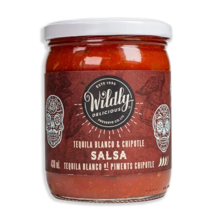 Wildly Delicious Tequila Blanco & Chipotle Salsa is a smoky, spirited salsa where rich chipotle peppers and a hint of tequila create bold, complex flavour.