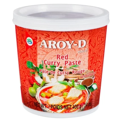 Aroy-D Red Curry Paste delivers bold Thai flavour with just the right level of heat, perfect for curries, stir-fries, and soups.