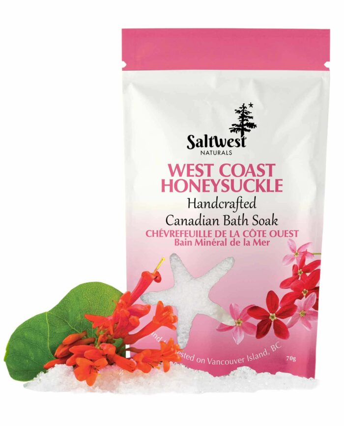 Drift into a peaceful state of mind with our West Coast Honeysuckle Bath Soak. Sweet floral notes help ease tension and may relieve mild headaches.