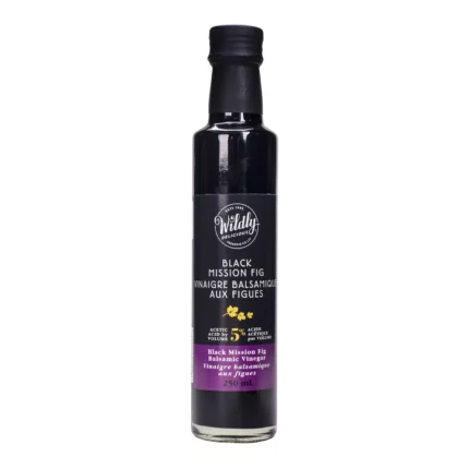 Wildly Delicious Black Mission Fig Infused Balsamic Vinegar, with sweet black figs and a hint of sherry, is ideal for sauces, dressings, glazes, and more.