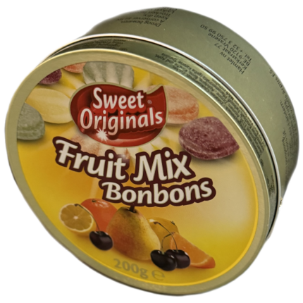 A colourful mix of fruity-flavoured hard candies, Sweet Originals Drops – Fruit Mix (200g) delivers classic sweetness in every bite-sized drop.