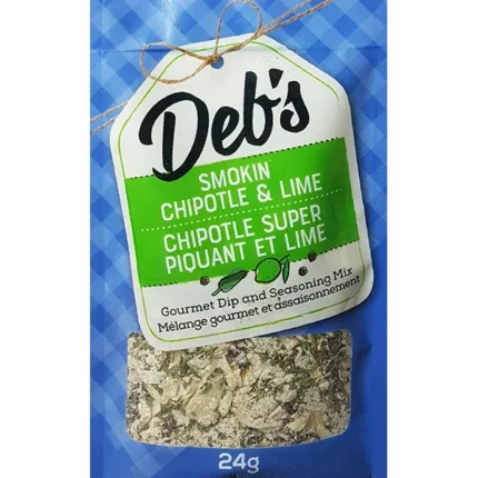 Bold and smoky with a citrusy zing — Deb's Smokin’ Chipotle & Lime dip mix delivers the perfect balance of heat and freshness. Flavour-packed and delicious.
