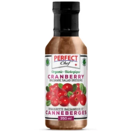 Perfect Chef Cranberry Balsamic Salad Dressing is fruity, mild, and vibrant, adding a bright pop of flavour to salads, sandwiches, and more.