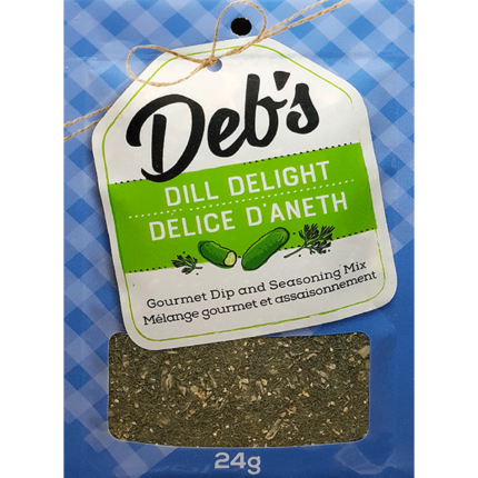 Dill Delight dip mix brings together dill, onion, and lemon peel for a zesty, refreshing dip. It’s perfect for veggies, crackers, and summer spreads.