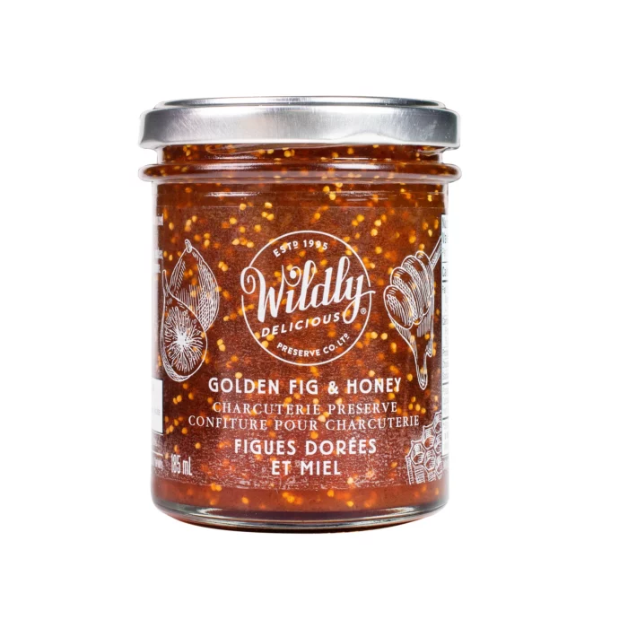 Wildly Delicious Golden Fig & Honey Charcuterie Preserve, made with figs and honey is perfect with cured meats, aged cheeses, nuts, or crostini.