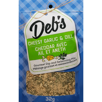 Cheesy garlic & dill dip mix made with real cheddar, bold garlic, and fresh dill come together in this flavour-packed blend.