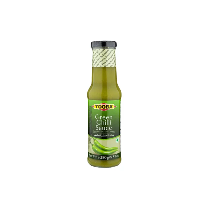 Tooba Green Chili Sauce blends the vibrant heat of green chilies with a flavourful mix of herbs and spices. Perfect as a dipping sauce or to spice up any meal.