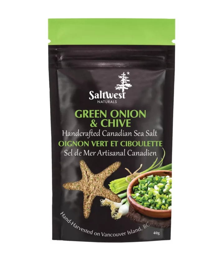 Green Onion & Chive Sea Salt brings the punch of fresh onion to all your favourite dishes. A must-have for steak, potatoes, soups, and more.