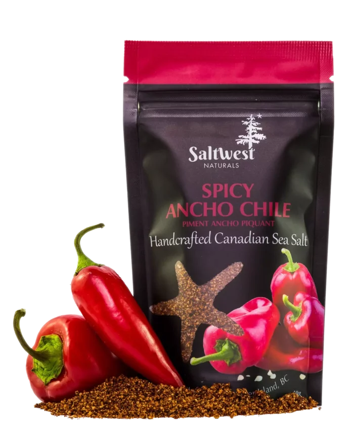 Mild to medium heat with bold, smoky flavour — Spicy Ancho Sea Salt adds just the right kick to grilled meats, veggies, and all your favourite summer dishes.