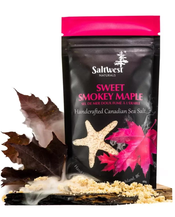 Sweet, smoky, and savoury — Organic Sweet Smokey Maple Sea Salt brings a truly Canadian flavour to everything from salmon to salad dressings.
