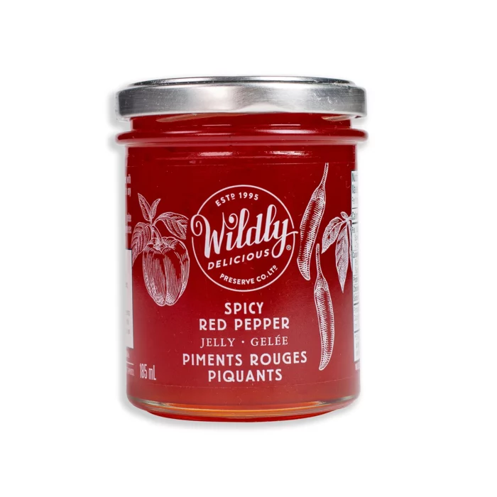 Wildly Delicious Spicy Red Pepper Jelly made for cheese boards, crackers, and glazes. Adds colour, heat, and bold flavour in every bite.