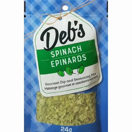 A classic party favourite made with real spinach. Deb's Spinach Dip Mix is perfect for serving in a bread bowl or with fresh veggies and crackers.