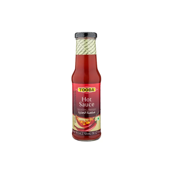 Tooba Hot Sauce is a flavourful blend made from all-natural ingredients, offering a mild but zesty kick. A perfect balance of sweet, spicy, and savoury.