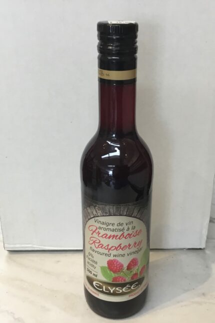 Elysee Raspberry Wine Vinegar has a fruity, tangy vinegar with vibrant raspberry flavour—perfect for salads, marinades, and gourmet sauces.