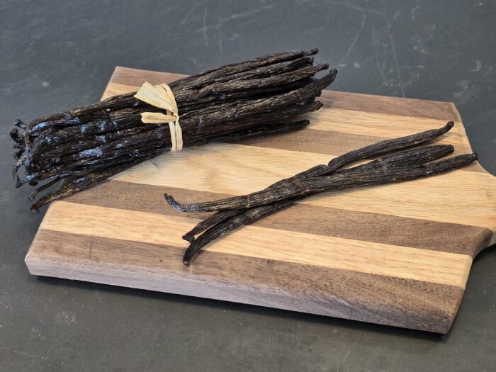 Premium Grade A Tanzania Vanilla Beans, organically grown on small family farms. Rich, creamy, and grown for intense flavor and aroma.