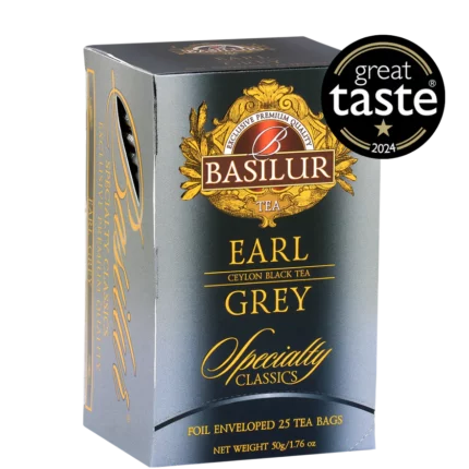 This Earl Grey tea combines the exquisite taste of Bergamot oil and pure Ceylon tea. Earl Grey tea gives a smooth aroma and a taste.