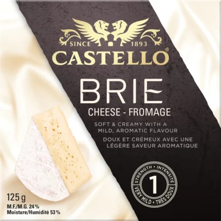 Castello Brie Cheese is a soft white cheese. It is perfect for cheese boards, baking as a delicious starter and it works wonders in sandwiches.
