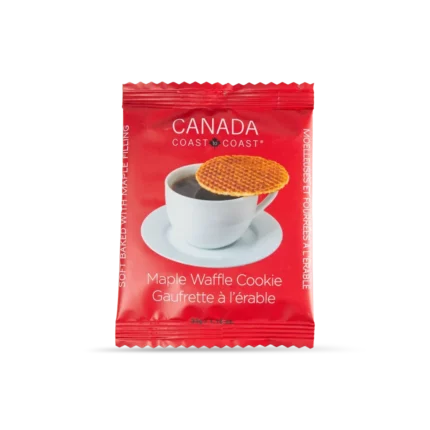 Canada Coast to Coast maple waffle cookies are perfect for snacking, deserts, gifting, and more. Individually packaged for your convenience!