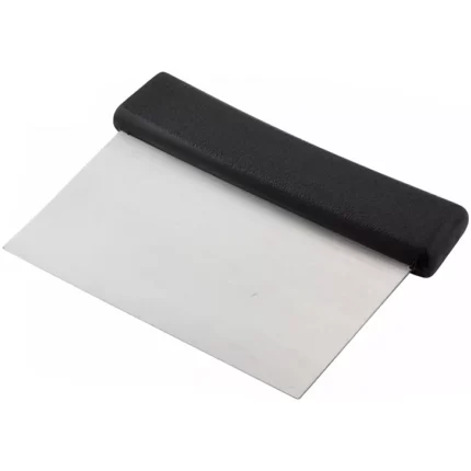 Winco Dough Scraper features a durable stainless steel blade with a comfortable plastic handle, perfect for cutting dough, scraping surfaces, and food prep.