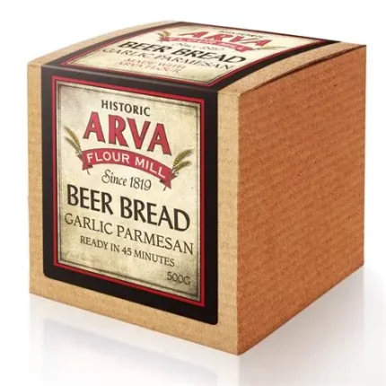 Arva Garlic Parmesan Beer Bread bakes into a soft, savoury loaf with bold garlic and parmesan flavour, perfect for pasta, soups, snacks, and entertaining.