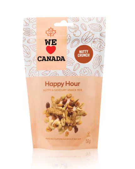 Happy Hour Trail Mix is a nutty, savoury, crunchy snack perfect for movie nights, cheese boards, salads, soups, and casual entertaining.