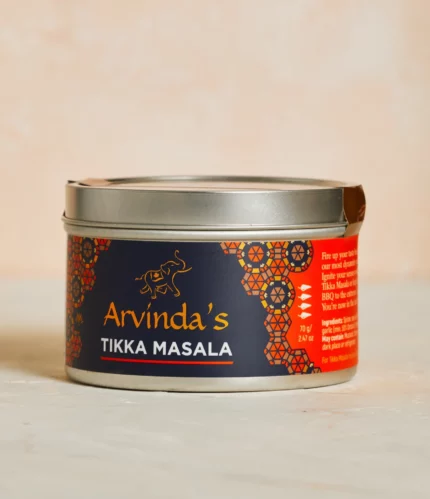 Arvinda’s Tikka Masala is a bold, fiery spice blend perfect for chicken tikka, marinades, grilling, vegetables, and spicy Indian-inspired cooking.