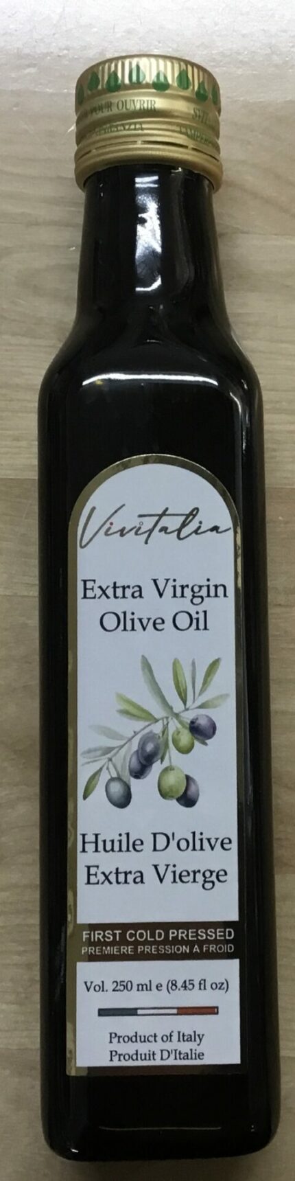 Vivitalia Extra Virgin Olive Oil is first cold pressed in Italy, offering smooth, balanced flavour for cooking, dipping, and finishing dishes.