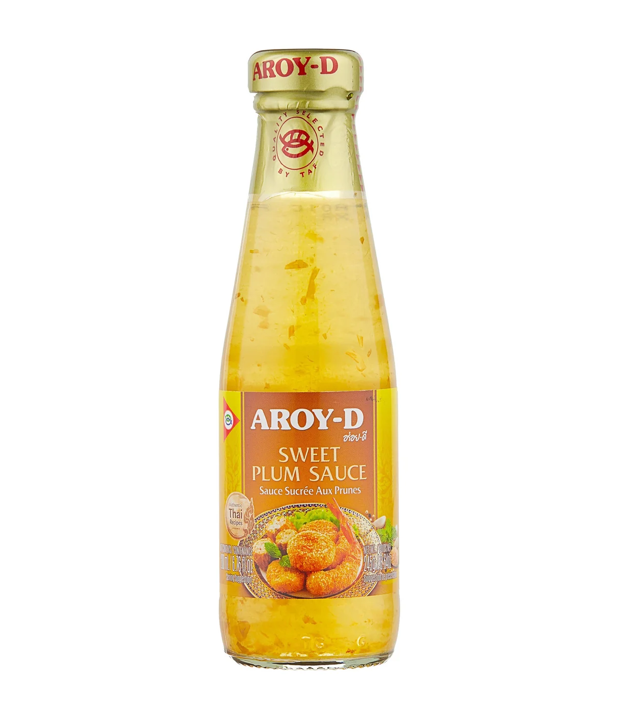 Aroy-D-Sweet-Plum-Sauce-300ml Sweet Plum Sauce adds delicious fruity sweetness and gentle tang to spring rolls, roast duck, chicken, pork, seafood, stir-fries and glazes.