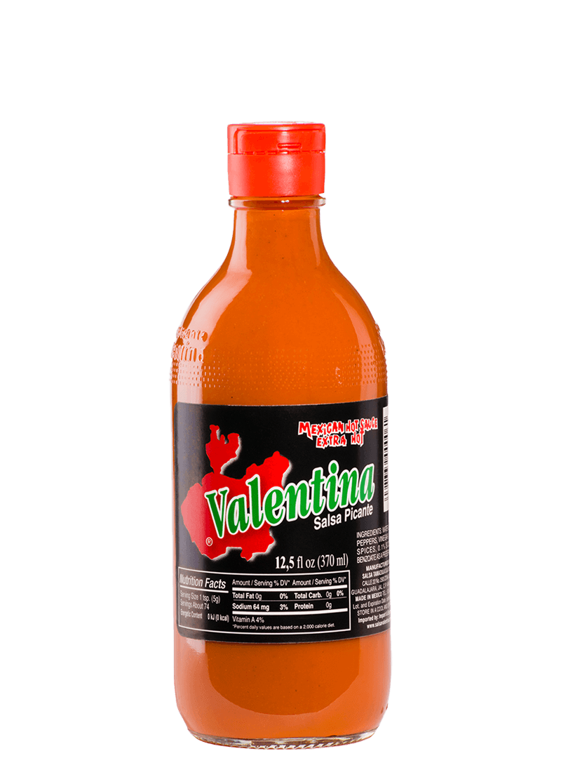 Valentina-Negra-370 Extra Hot Sauce delivers bold Mexican flavour and extra heat for tacos, eggs, street corn, grilled meats, snacks, marinades and more.