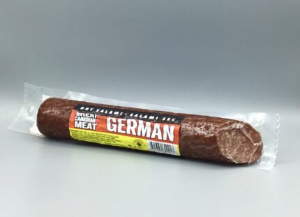 German Dry Salami, German Salami, Kurtzie's German Salami, Kurtzie's, Great Canadian Meat Company, dry salami, salami, Canadian salami, Canadian made, charcuterie, charcuterie meat, deli meat, cured meat, meat snacks, sandwich meat, pizza topping, antipasto, appetizer, snack meat, cheese board, party platter, Troyer's Spices